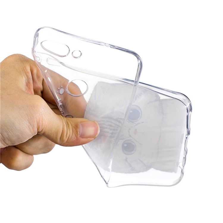 Printing Pattern TPU Cell Phone Case for Huawei P Smart/Enjoy 7S - Lovely Cat-4