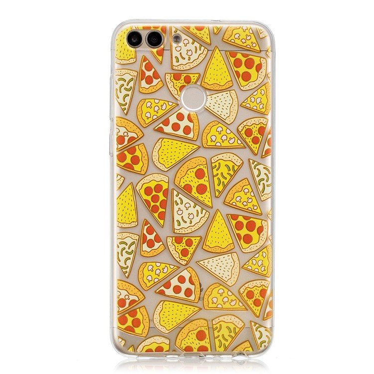 Printing Pattern TPU Mobile Cover for Huawei P Smart/Enjoy 7S - Pizza-1