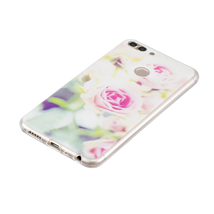 Printing Pattern TPU Mobile Phone Case for Huawei P Smart/Enjoy 7S - Rose Flowers-2