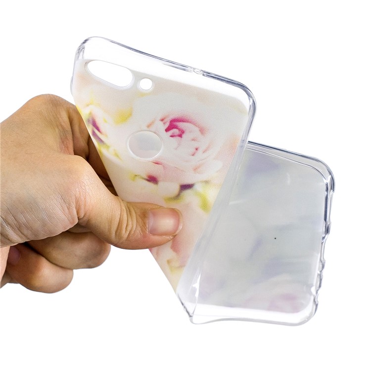 Printing Pattern TPU Mobile Phone Case for Huawei P Smart/Enjoy 7S - Rose Flowers-4