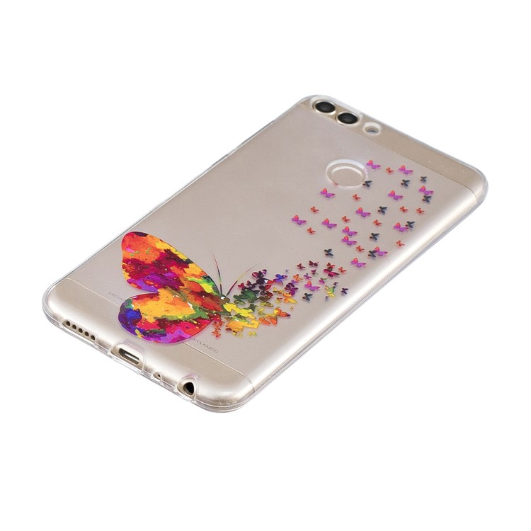 Modèle D'impression TPU Boîtier De Protection Pour Huawei P Smart / Enjoy 7S - Papillon Coloré-2