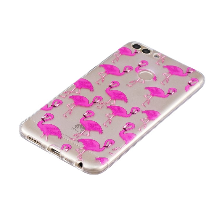 Stampa Modello TPU copertura Di Protezione Per Huawei P Smart / Enjoy 7S - Fenicotteri Rosa-2