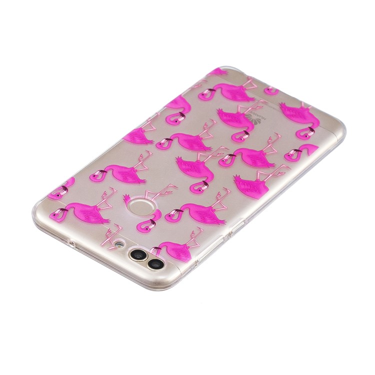 Stampa Modello TPU copertura Di Protezione Per Huawei P Smart / Enjoy 7S - Fenicotteri Rosa-3