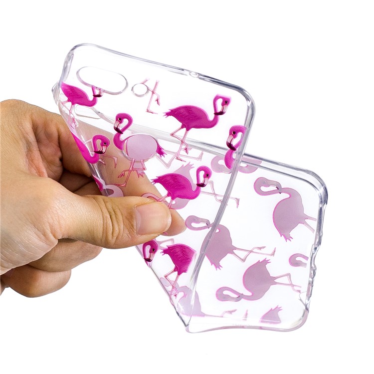 Stampa Modello TPU copertura Di Protezione Per Huawei P Smart / Enjoy 7S - Fenicotteri Rosa-4
