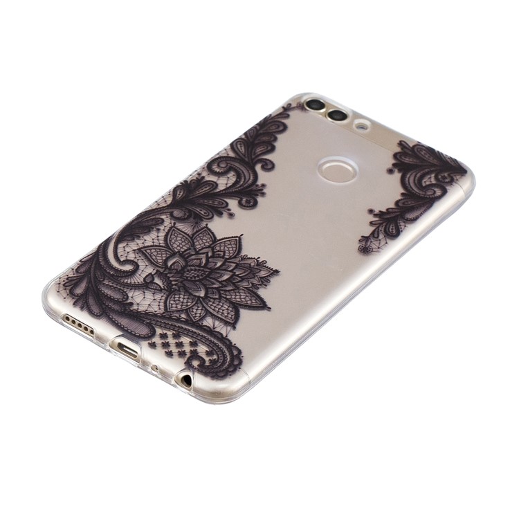Printing Pattern TPU Protector Case for Huawei P Smart/Enjoy 7S - Black Lace-2