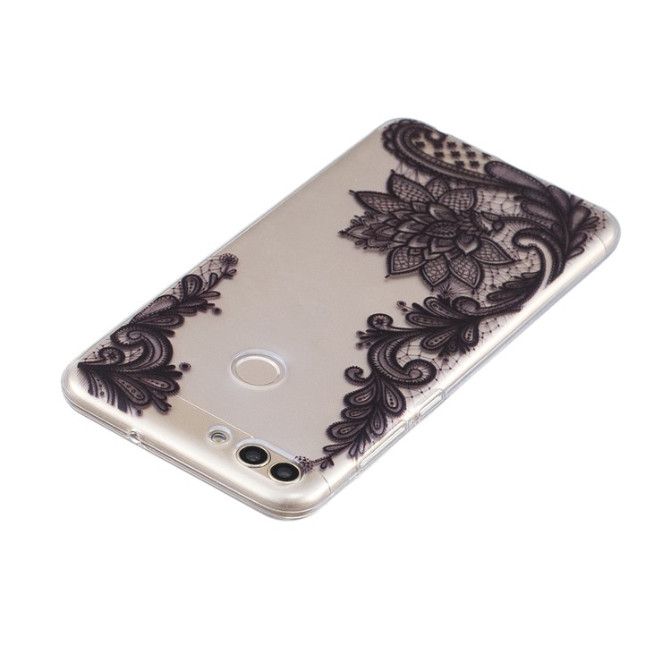 Printing Pattern TPU Protector Case for Huawei P Smart/Enjoy 7S - Black Lace-3