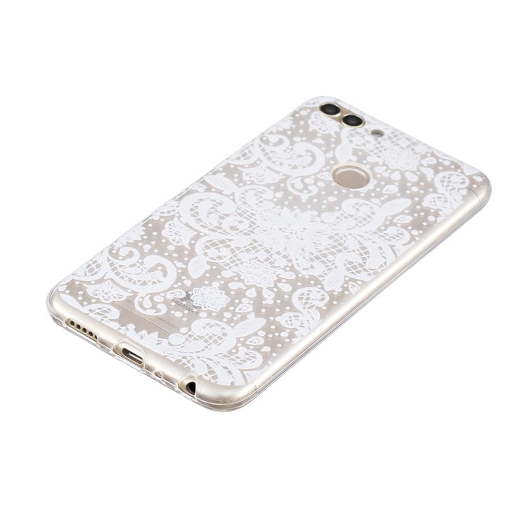 Printing Pattern TPU Mobile Phone Cover for Huawei P Smart/Enjoy 7S - White Lace-2
