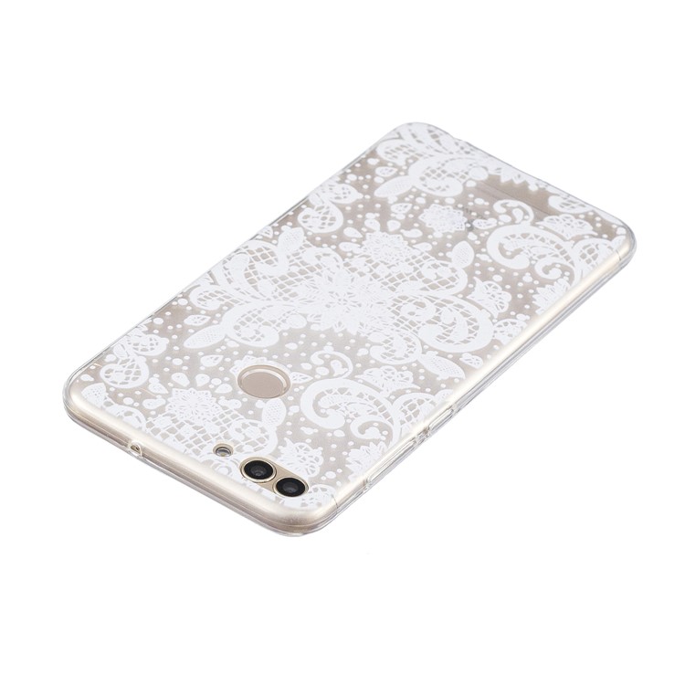 Printing Pattern TPU Mobile Phone Cover for Huawei P Smart/Enjoy 7S - White Lace-3
