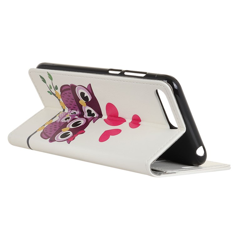 Pattern Printing Stand Leather Wallet Mobile Case for Huawei Honor 10 - Sweet Owl Family-4