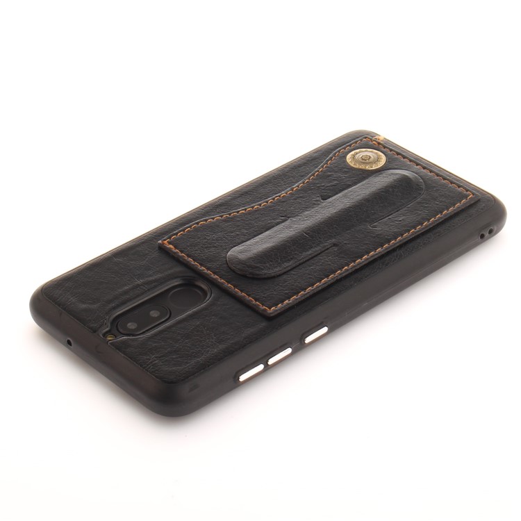 PU Leather Coated TPU Card Holder Case with Kickstand for Huawei Mate 10 Lite / nova 2i / Maimang 6 / Honor 9i (India) - Black-6