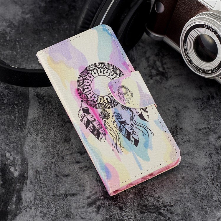 Cross Texture Pattern Printing Wallet Stand Leather Mobile Phone Shell for Huawei P20 Lite/Nova 3e - Dream Catcher-6