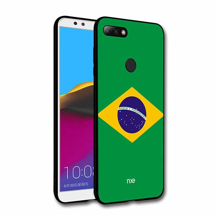 NXE 2018 World Cup Flag Pattern TPU Phone Case for Huawei Honor 7C/Enjoy 8 - Flag of Brazil-1