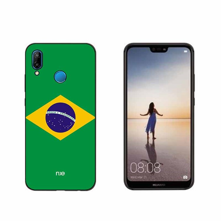NXE Flag Printing TPU Protection Phone Case for Huawei P20 Lite / Nova 3e - Flag of Brazil-1