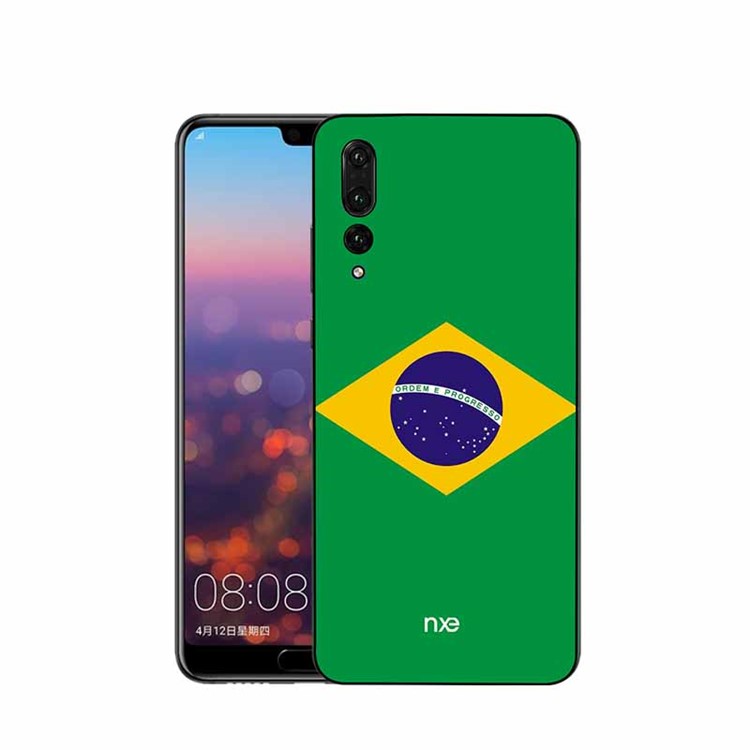 NXE 2018 World Cup Flag Pattern TPU Phone Case for Huawei P20 Pro - Flag of Brazil-1