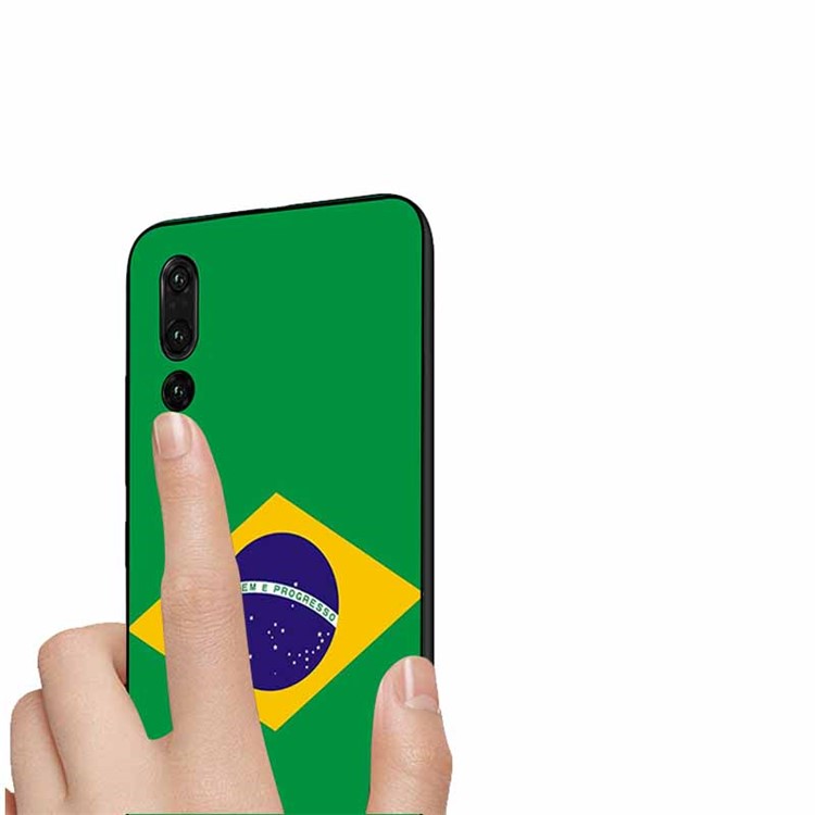 NXE 2018 World Cup Flag Pattern TPU Phone Case for Huawei P20 Pro - Flag of Brazil-4