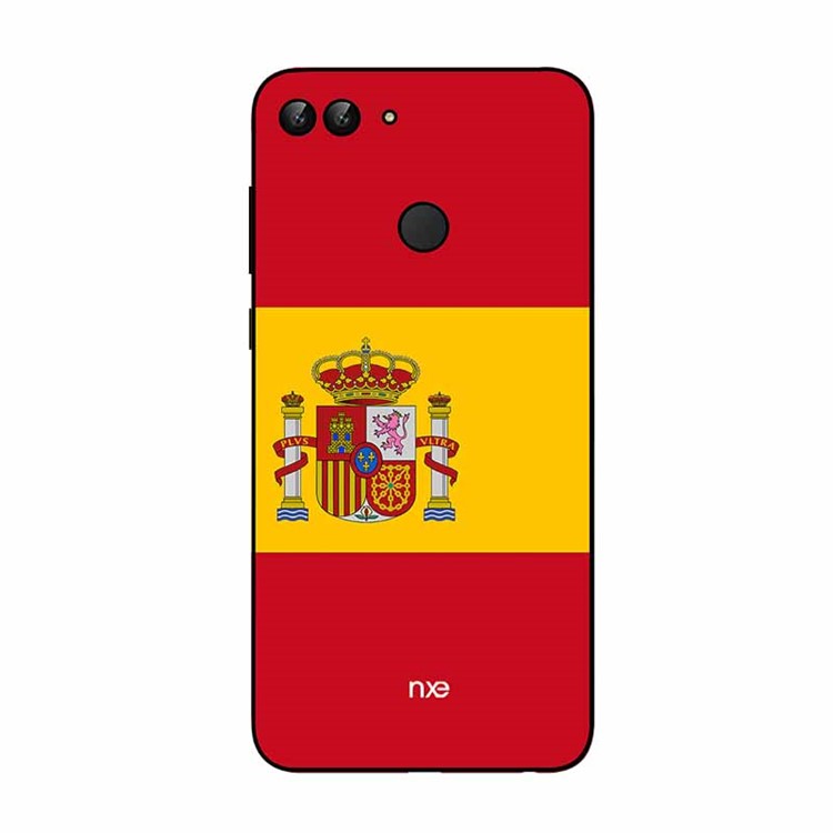 NXE Flag Printing TPU Mobile Phone Cover for Huawei P Smart / Enjoy 7S - Flag of Spain-1