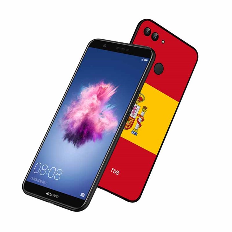 NXE Flag Printing TPU Mobile Phone Cover for Huawei P Smart / Enjoy 7S - Flag of Spain-4