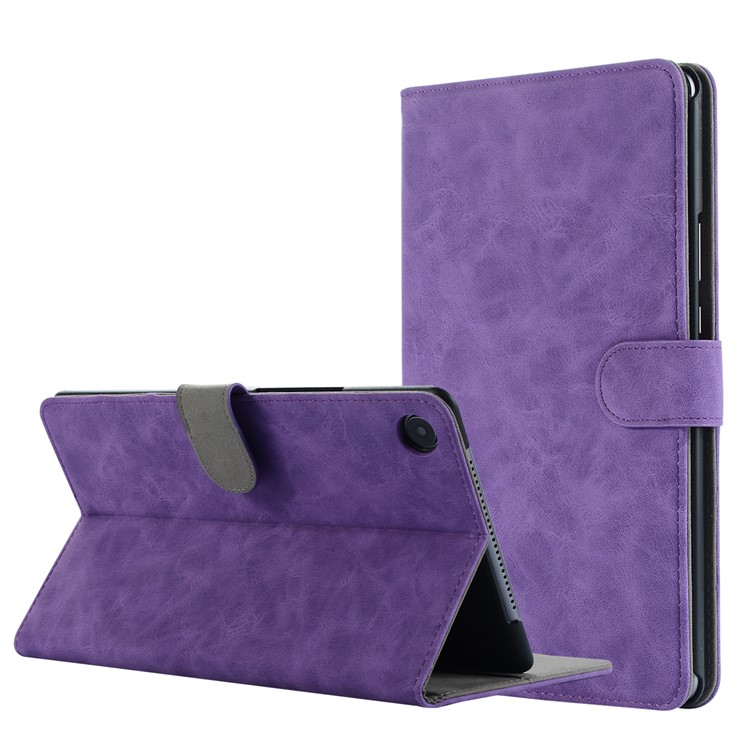 Vintage-Stil Brieftasche PU Leder Schutzhülle Mit Ständer Für Huawei Mediapad M5 8 (8.4-Zoll) - Lila-1