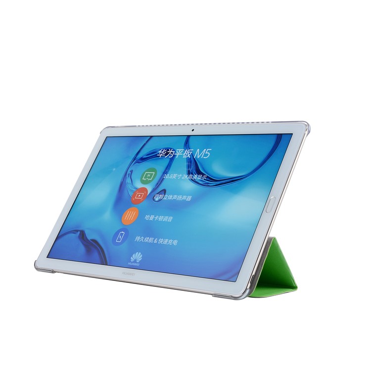 Tri-fold Leather Flip Stand Cover for Huawei MediaPad M5 10/10 (Pro) - Green-6