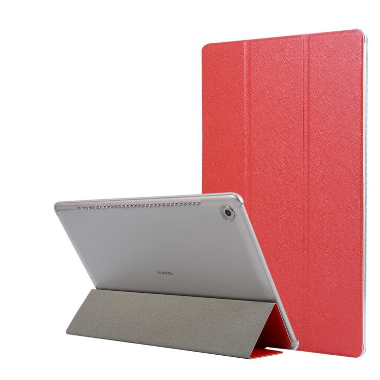 Leather Flip Tri-fold Stand Tablet Cover for Huawei MediaPad M5 10/10 (Pro) - Red-1