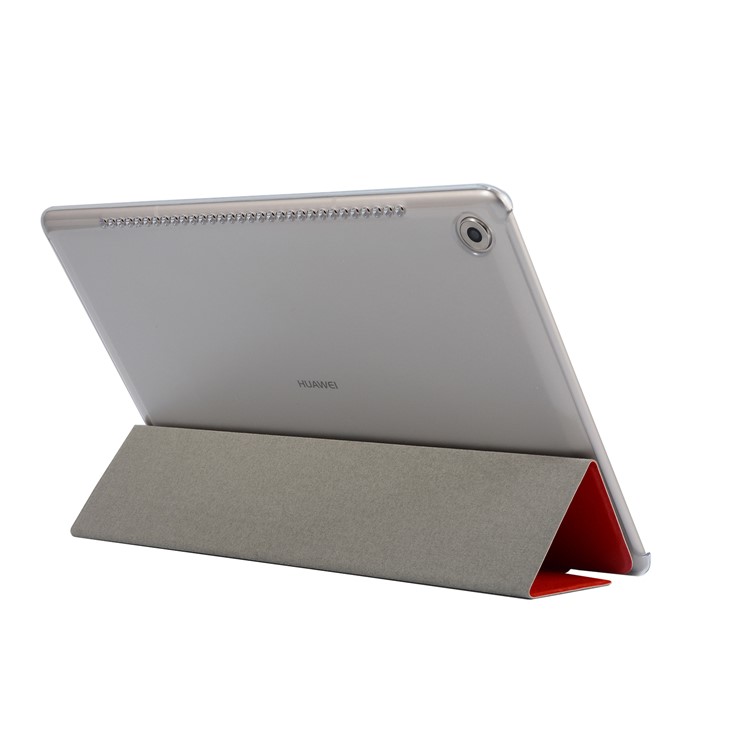Leather Flip Tri-fold Stand Tablet Cover for Huawei MediaPad M5 10/10 (Pro) - Red-4