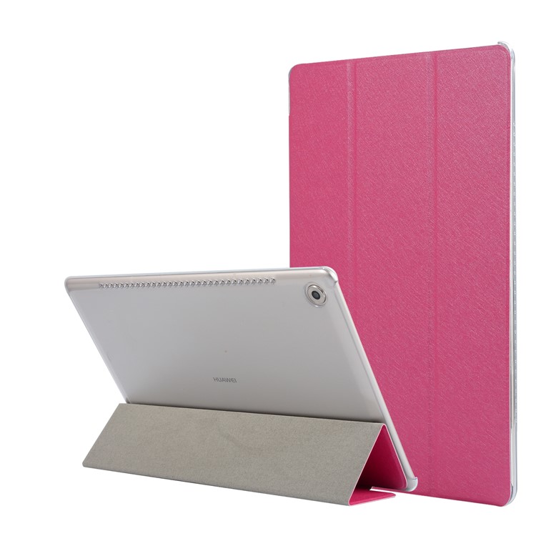 Leather Flip Tri-fold Stand Tablet Case for Huawei MediaPad M5 10/10 (Pro) - Rose-1