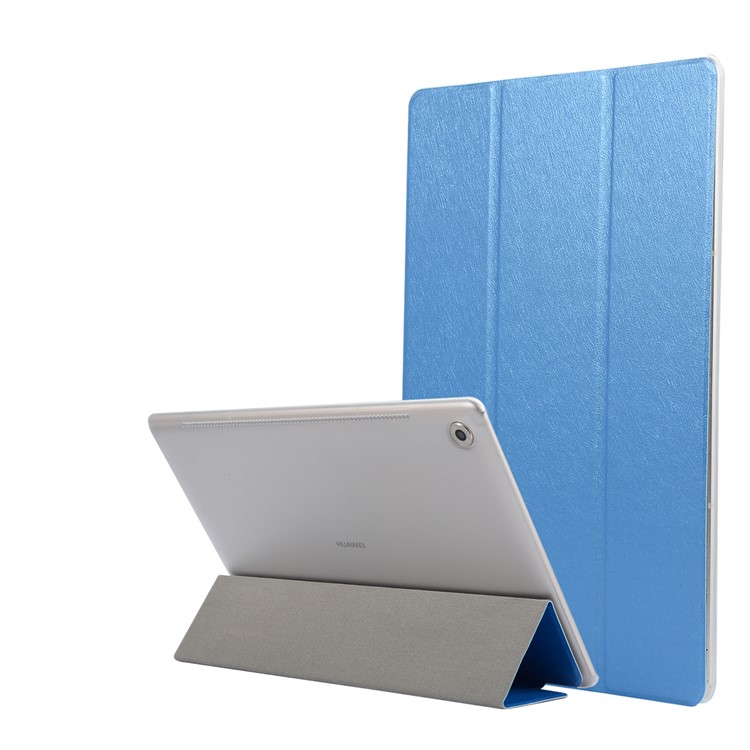 Tri-fold Stand Leather Flip Cover for Huawei MediaPad M5 10/10 (Pro) - Dark Blue