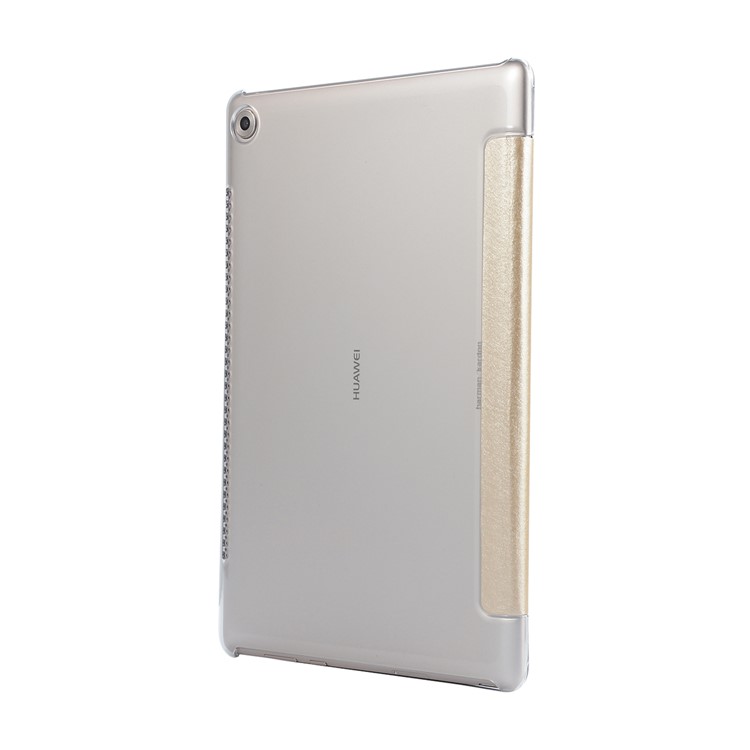 Tri-fold Stand Leather Flip Protective Cover for Huawei MediaPad M5 10/10 (Pro) - Gold-3