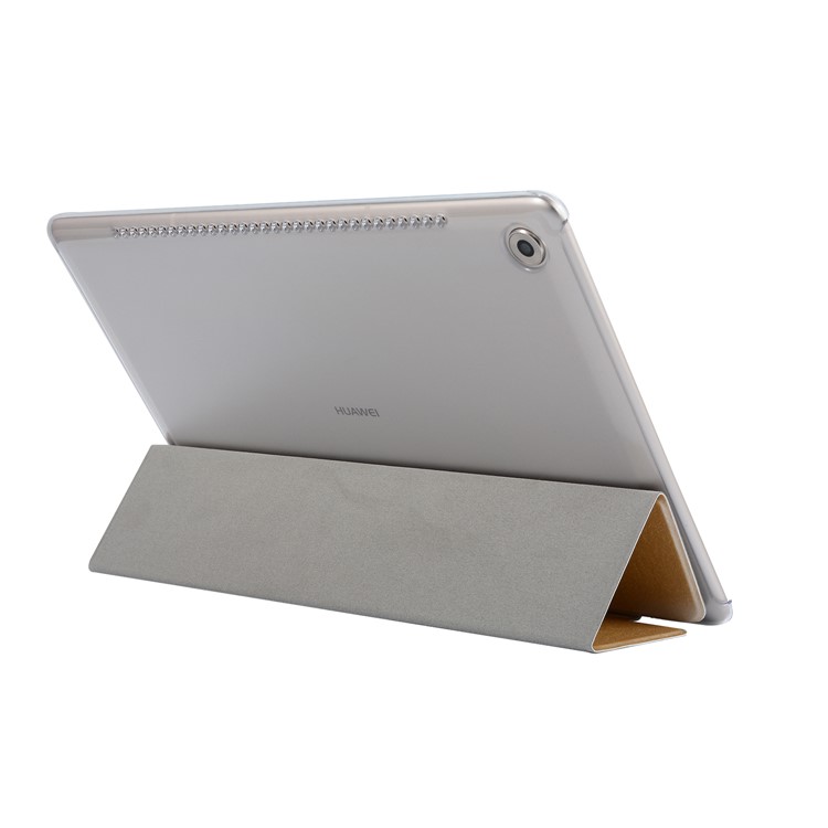 Tri-fold Stand Leather Flip Protective Cover for Huawei MediaPad M5 10/10 (Pro) - Gold-4