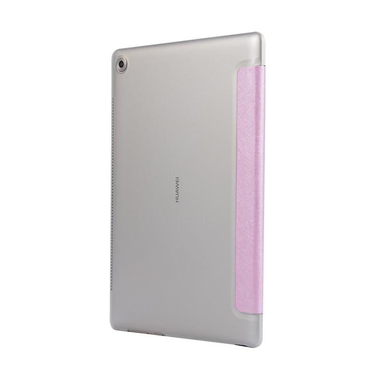 Tri-fold Stand Leather Flip Protective Shell for Huawei MediaPad M5 10/10 (Pro) - Pink-3