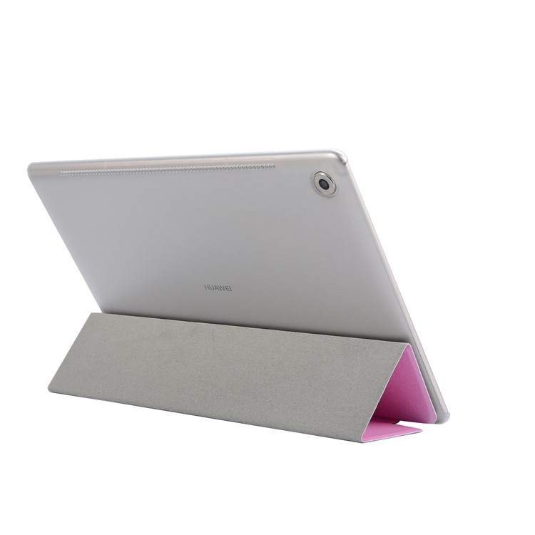 Tri-fold Stand Leather Flip Protective Shell for Huawei MediaPad M5 10/10 (Pro) - Pink-4