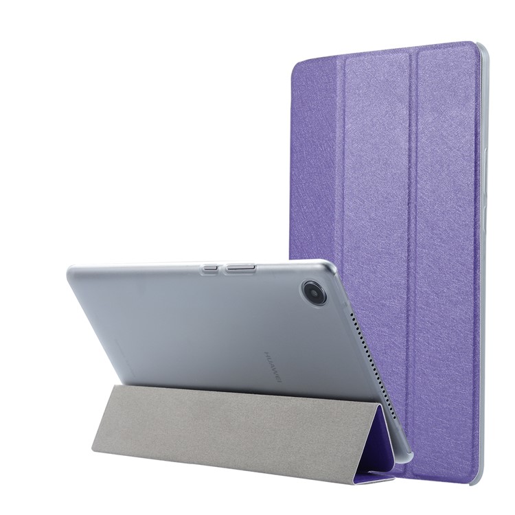 Tri-fold Stand Leather Flip Case for Huawei MediaPad M5 8 (8.4-inch) - Purple-1