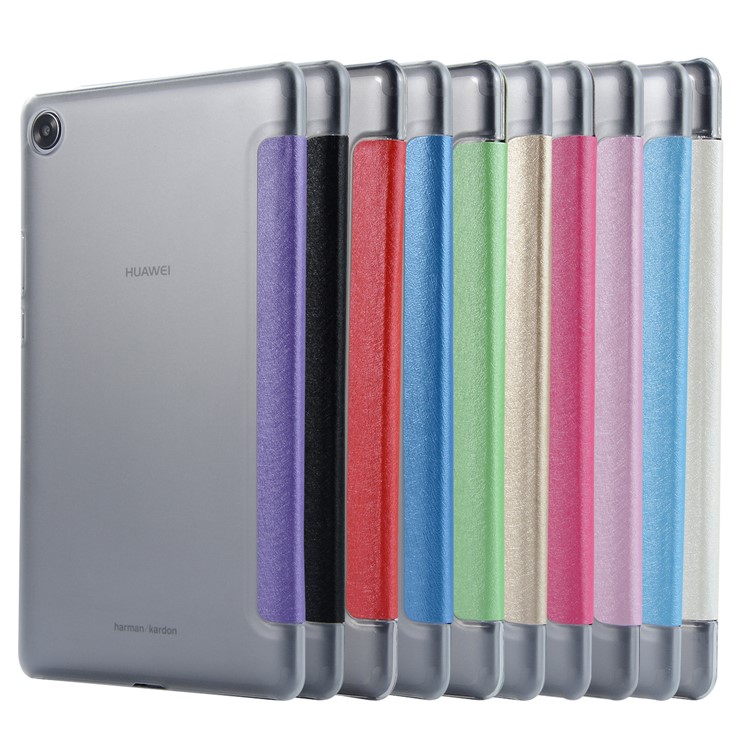 Tri-fold Stand Leather Flip Case for Huawei MediaPad M5 8 (8.4-inch) - Purple-12