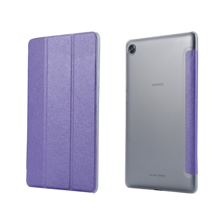Tri-fold Stand Leather Flip Case for Huawei MediaPad M5 8 (8.4-inch) - Purple-5