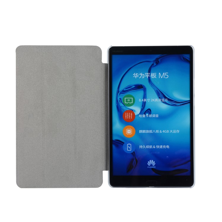 Tri-fold Stand Leather Flip Case for Huawei MediaPad M5 8 (8.4-inch) - Purple-7