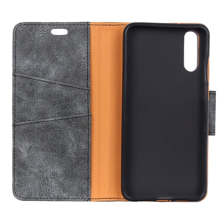 Vintage PU Leather Wallet Phone Case for Huawei P20 Pro - Grey-8