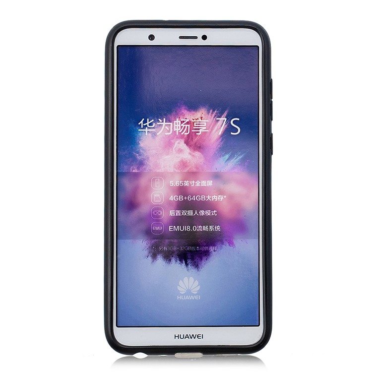 Embossed Rubberized PC TPU Hybrid Case for Huawei P Smart / Enjoy 7S - Unicorn-3