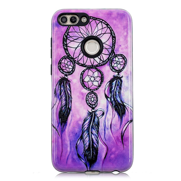 Embossed Rubberized PC TPU Hybrid Back Case for Huawei P Smart / Enjoy 7S - Dream Catcher-3