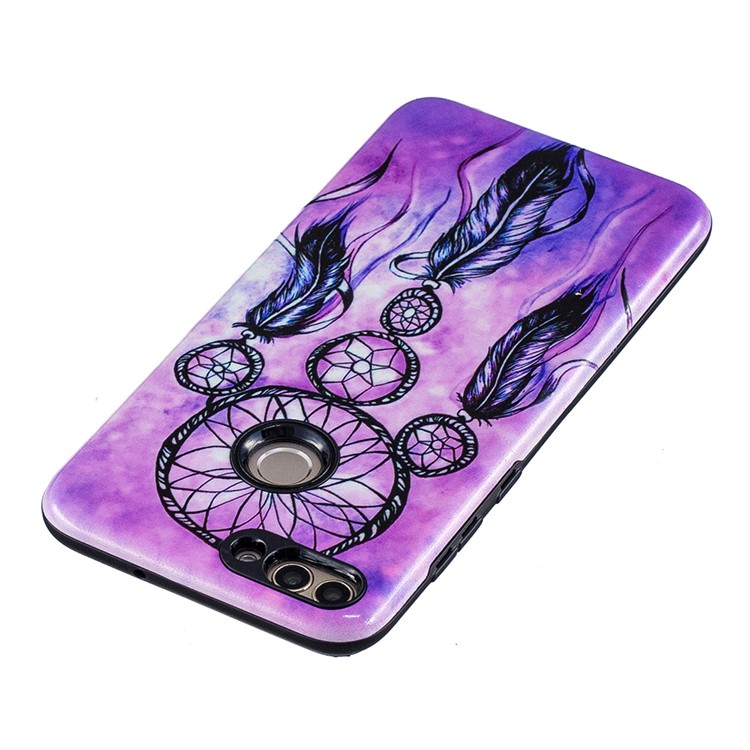 Embossed Rubberized PC TPU Hybrid Back Case for Huawei P Smart / Enjoy 7S - Dream Catcher-4