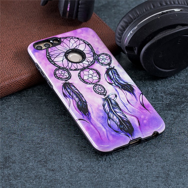 Embossed Rubberized PC TPU Hybrid Back Case for Huawei P Smart / Enjoy 7S - Dream Catcher-5