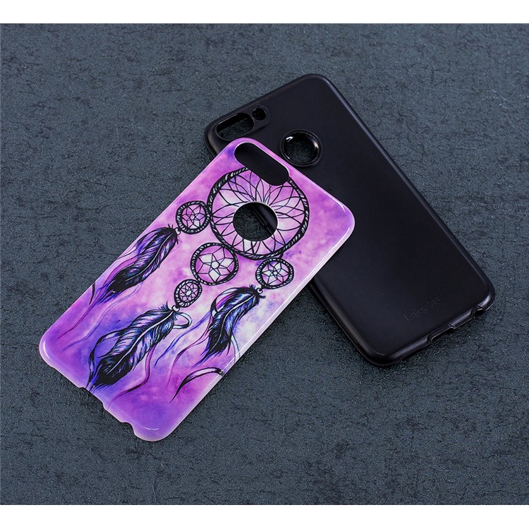 Embossed Rubberized PC TPU Hybrid Back Case for Huawei P Smart / Enjoy 7S - Dream Catcher-7