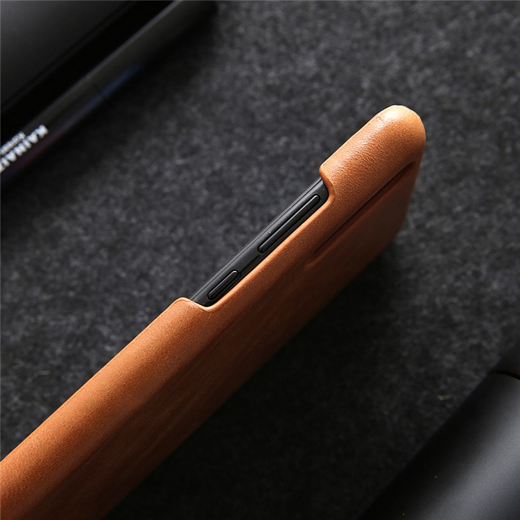 Retro Genuine Leather Coated Hard PC Case for Huawei P20 Pro - Brown-14