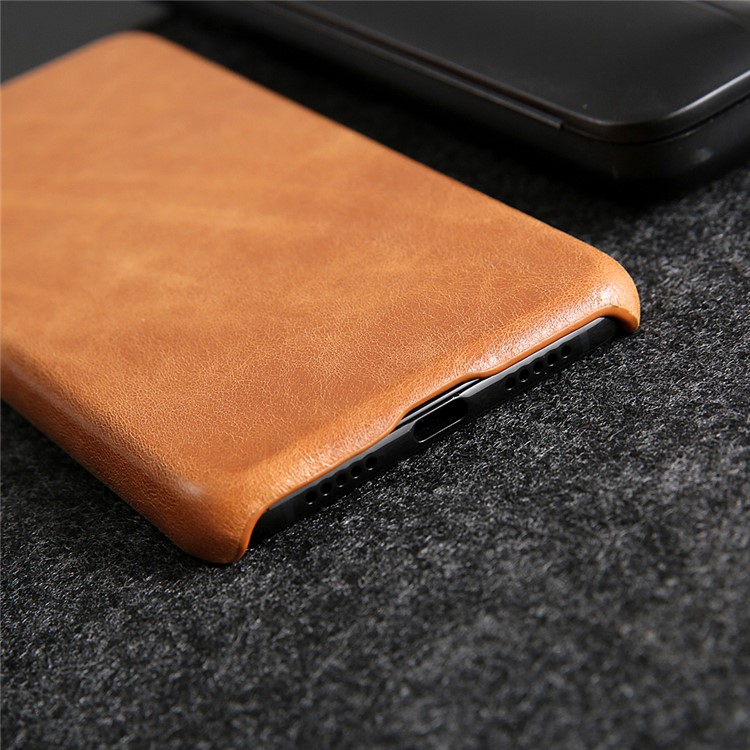 Retro Genuine Leather Coated Hard PC Case for Huawei P20 Pro - Brown-16