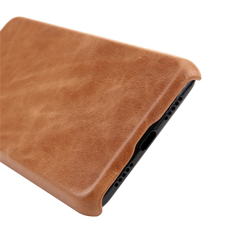 Retro Genuine Leather Coated Hard PC Case for Huawei P20 Pro - Brown-6