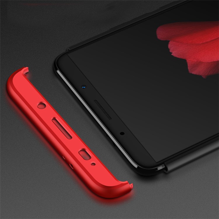 Detachable 3-Piece All-wrapped Matte Hard Case for Huawei Mate 10 Pro - Black / Red-2