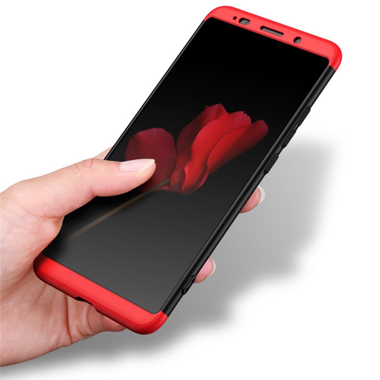 Detachable 3-Piece All-wrapped Matte Hard Case for Huawei Mate 10 Pro - Black / Red-4