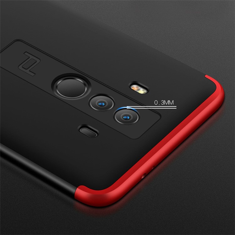 Detachable 3-Piece All-wrapped Matte Hard Case for Huawei Mate 10 Pro - Black / Red-5