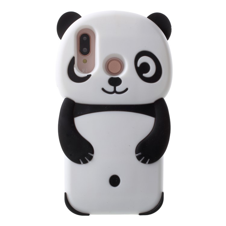 Adorable 3D Panda Silicone Case for Huawei P20 Lite/Nova 3e - Black-1