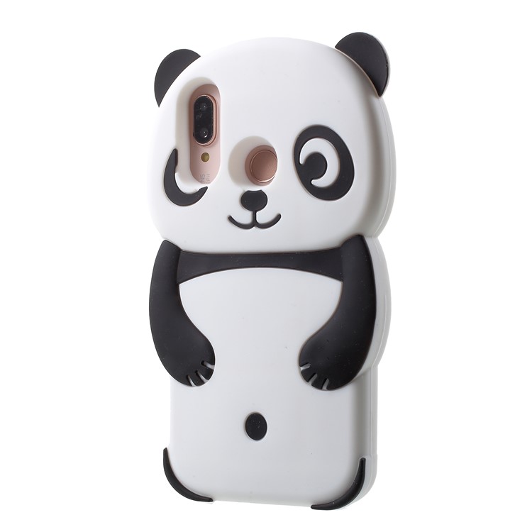 Adorable 3D Panda Silicone Case for Huawei P20 Lite/Nova 3e - Black-3