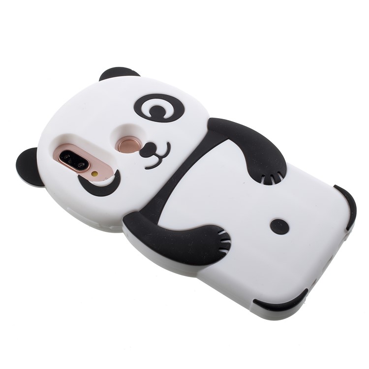 Adorable 3D Panda Silicone Case for Huawei P20 Lite/Nova 3e - Black-4